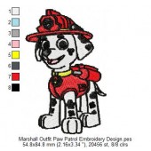 Marshall Outfit Paw Patrol Embroidery Design